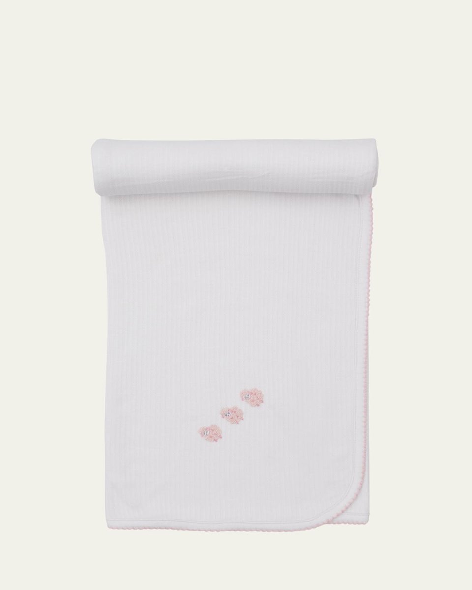 Girl's Premier Baa Baa Baby Sheep Embroidered Blanket